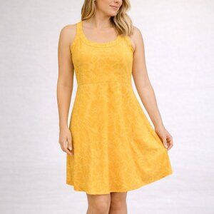 Columbia Womens PFG Freezer Tank Dress Orange Floral Stretch Cooling Size S